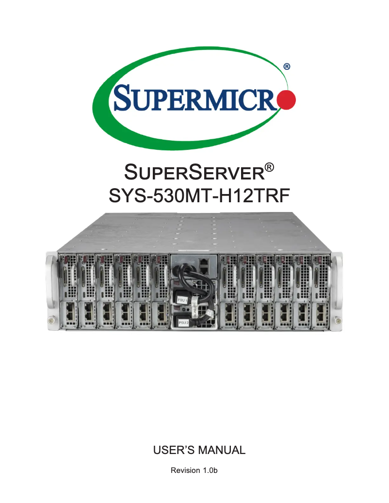 Imagen de la primera página del manual del dispositivo SuperServer SYS-530MT-H12TRF