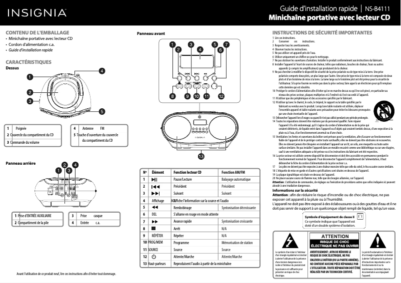 Imagen de la primera página del manual del dispositivo NS-B4111