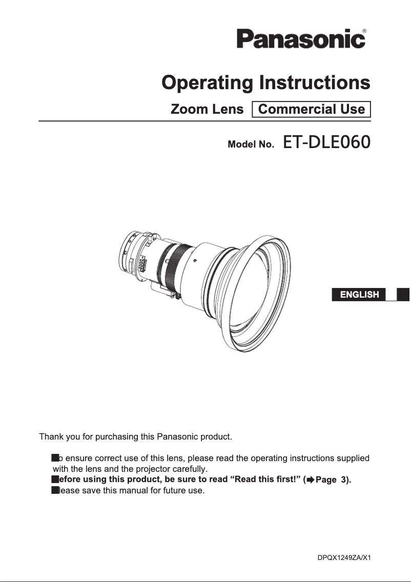 Imagen de la primera página del manual del dispositivo ET-DLE060