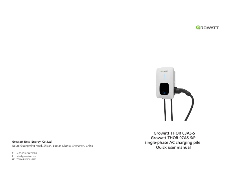 Página 1 del manual Manual de usuario Growatt THOR 03AS-P