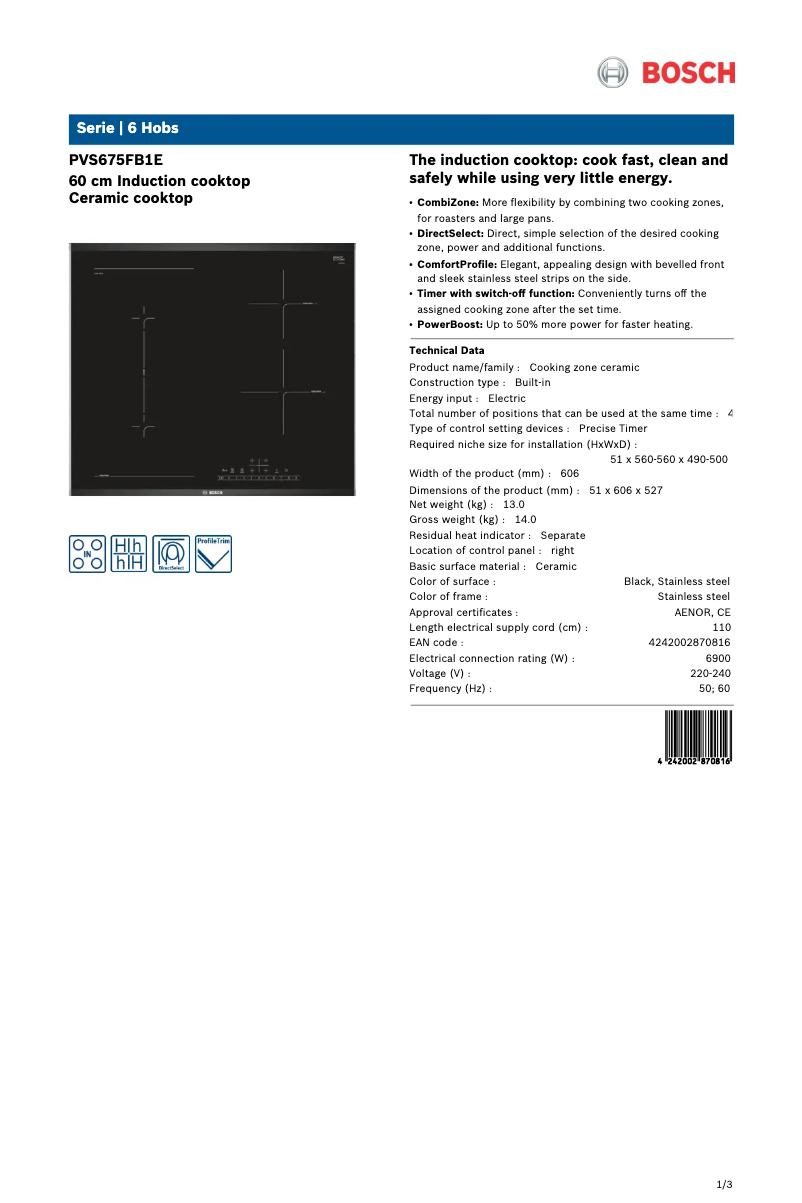 Imagen de la primera página del manual del dispositivo PVS675FB1E