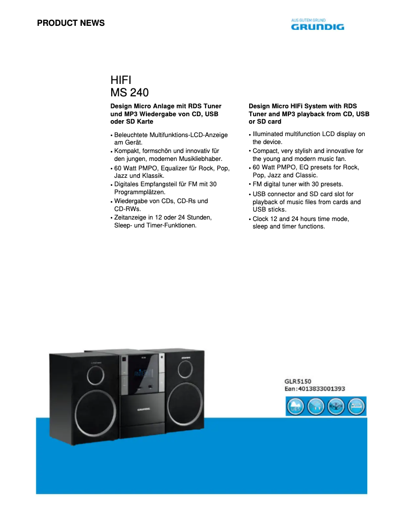Imagen de la primera página del manual del dispositivo MS 240