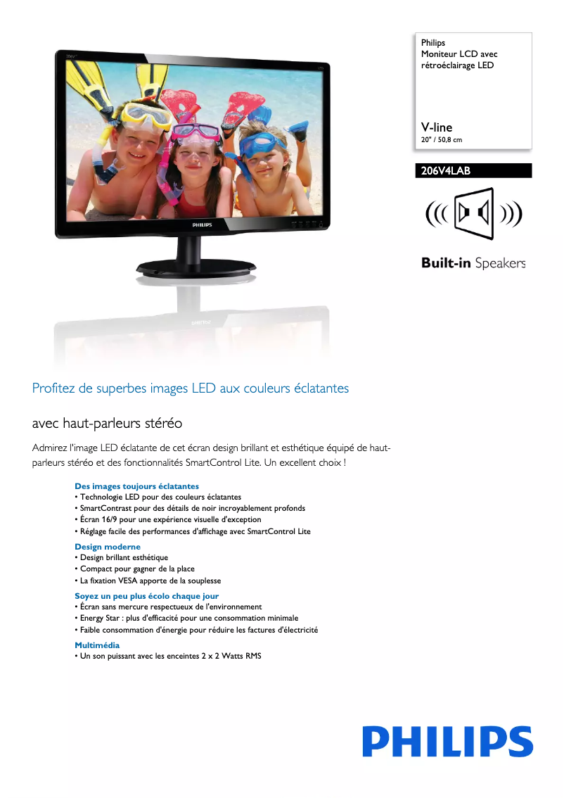 Imagen de la primera página del manual del dispositivo 206V4LAB