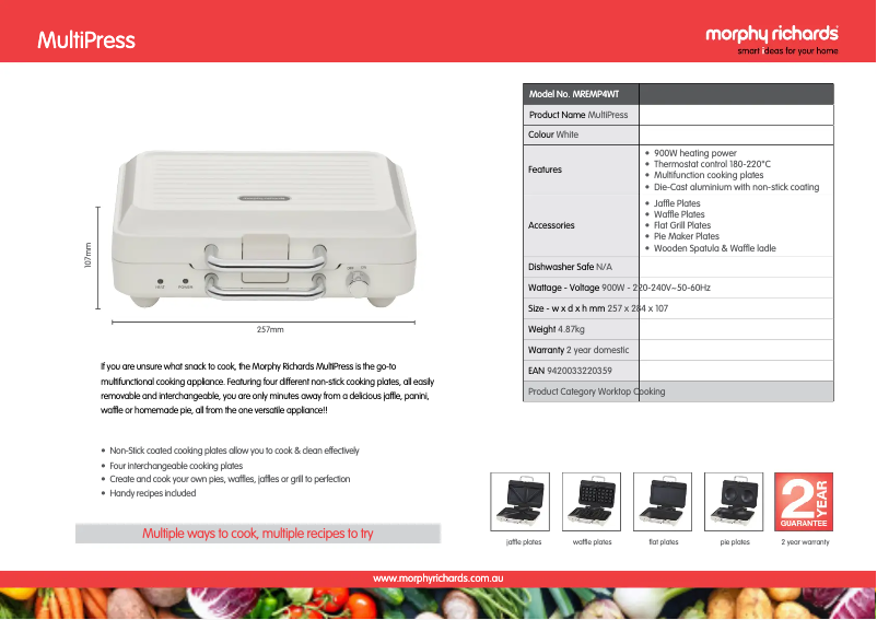 Imagen de la primera página del manual del dispositivo MultiPress MREMP4