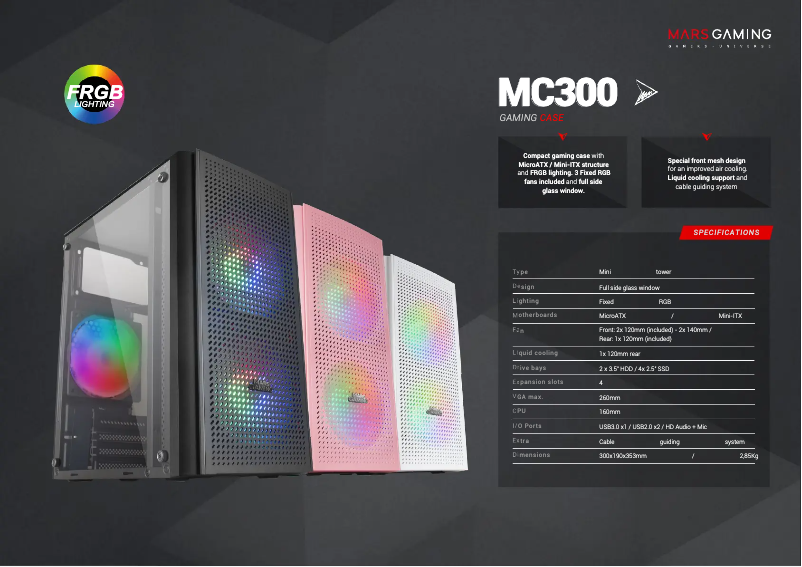 Página 1 del manual Ficha técnica Mars Gaming MC300