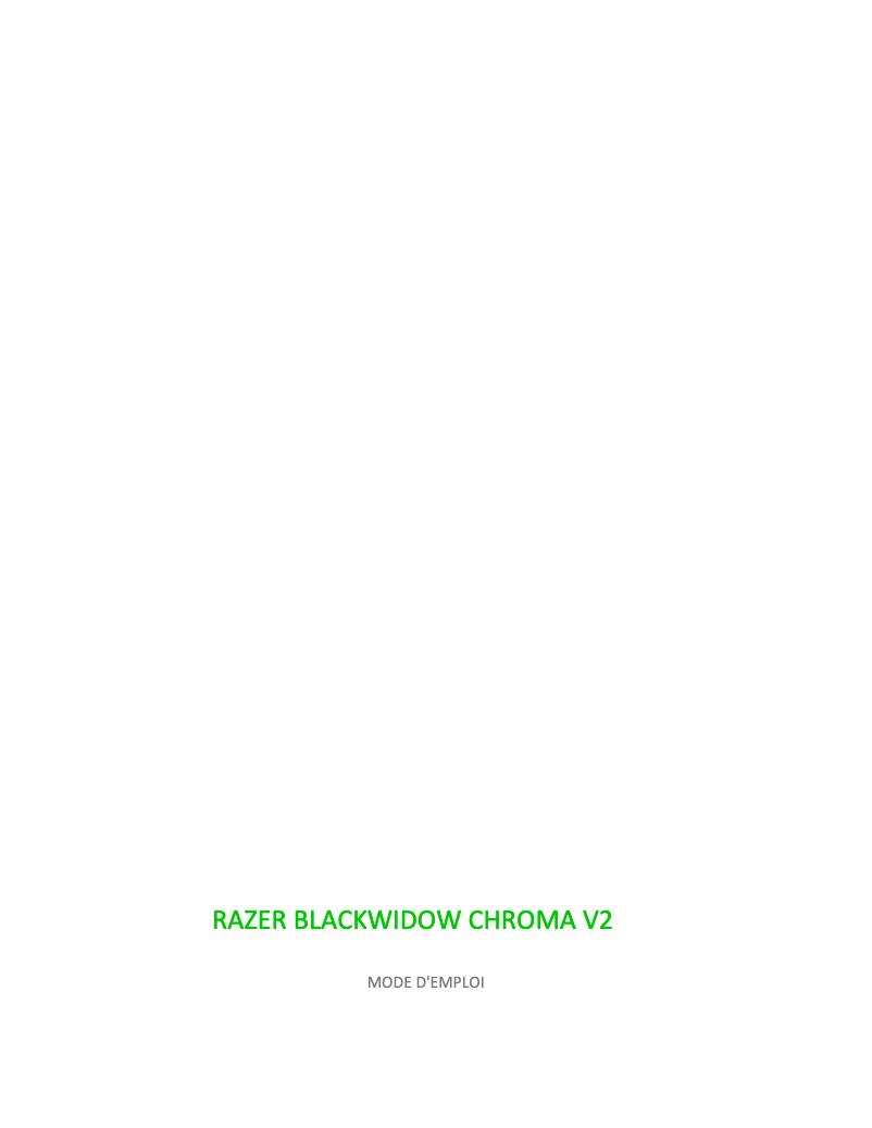 Página 1 del manual Manual de usuario Razer BlackWidow Chroma V2