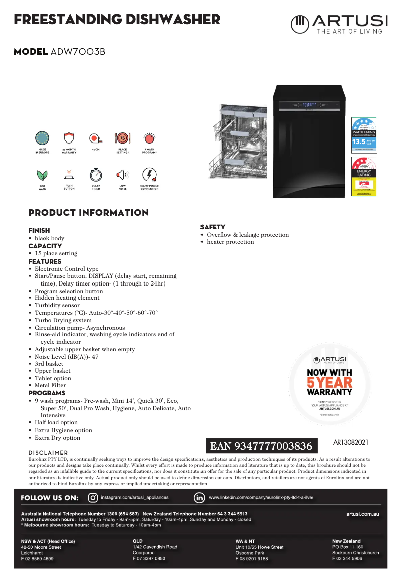Imagen de la primera página del manual del dispositivo ADW7003B