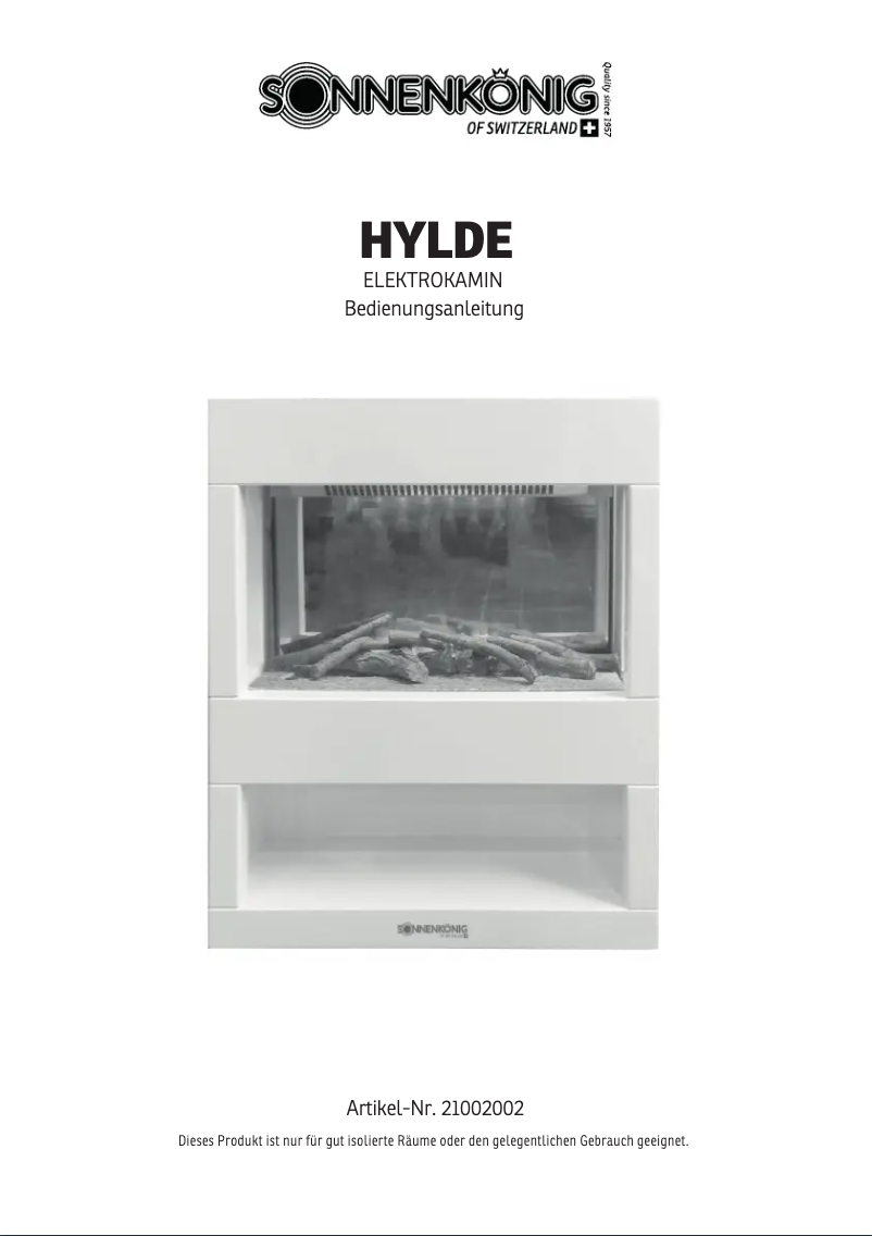 Página nº 1 - Manual de usuario Sonnenkönig Hylde