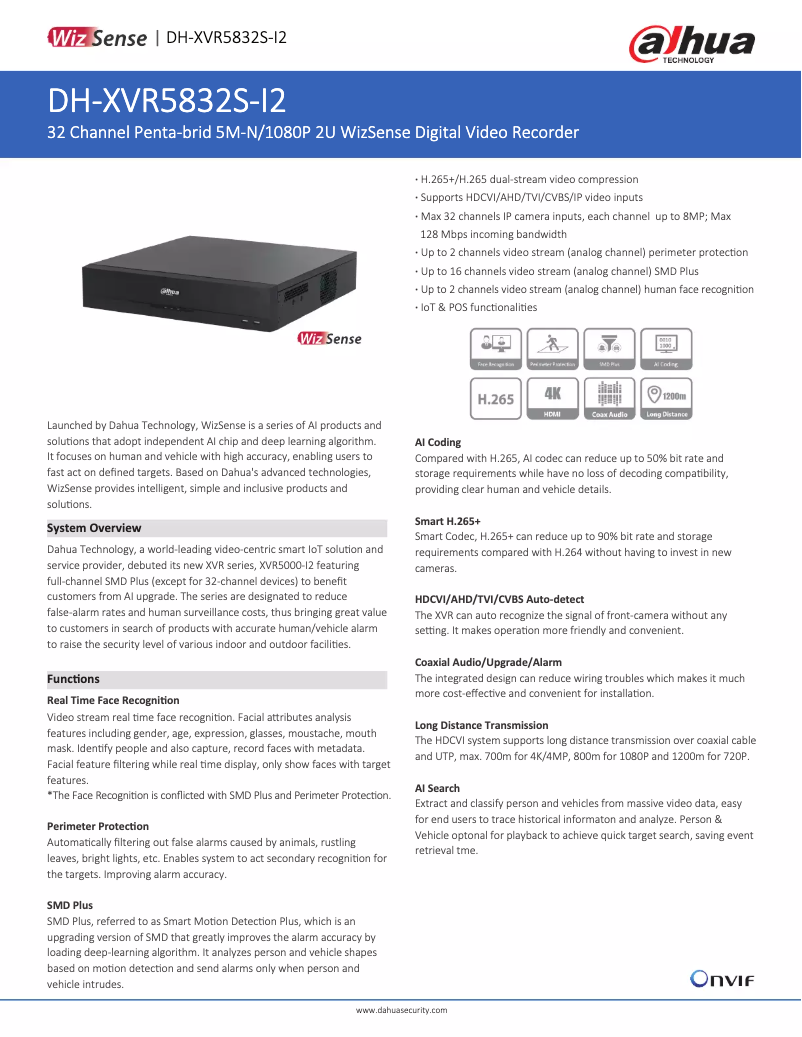 Imagen de la primera página del manual del dispositivo XVR5832S-I2