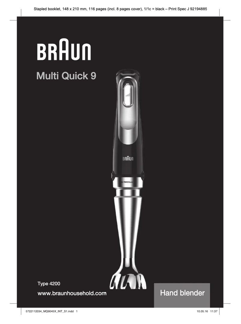 Página 1 del manual Manual de usuario Braun MQ 9005X