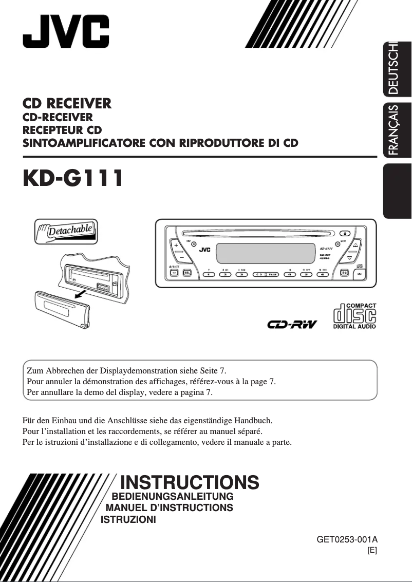 Página 1 del manual Manual de usuario JVC KD-G111