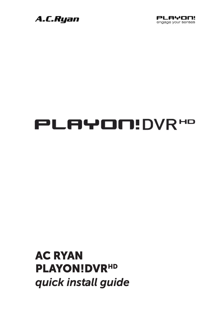 Imagen de la primera página del manual del dispositivo Playon!DVR HD ACR-PV76120