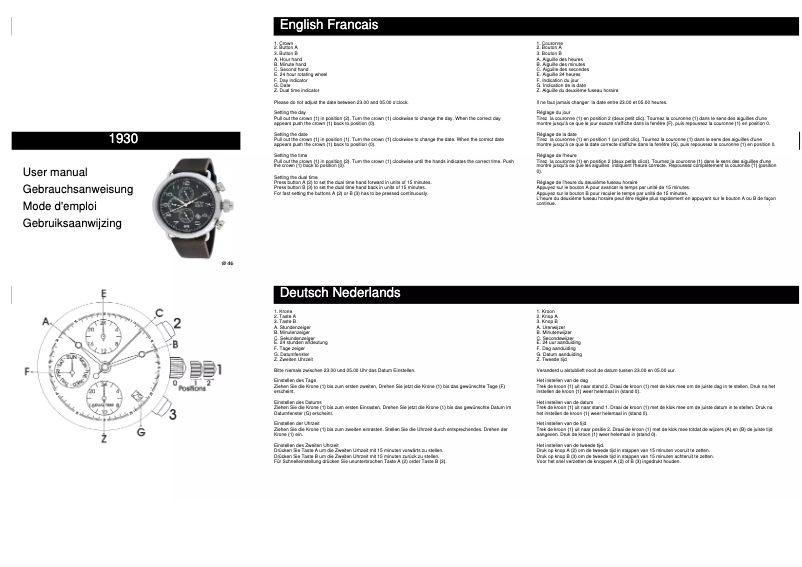 Imagen de la primera página del manual del dispositivo Franklin 1930