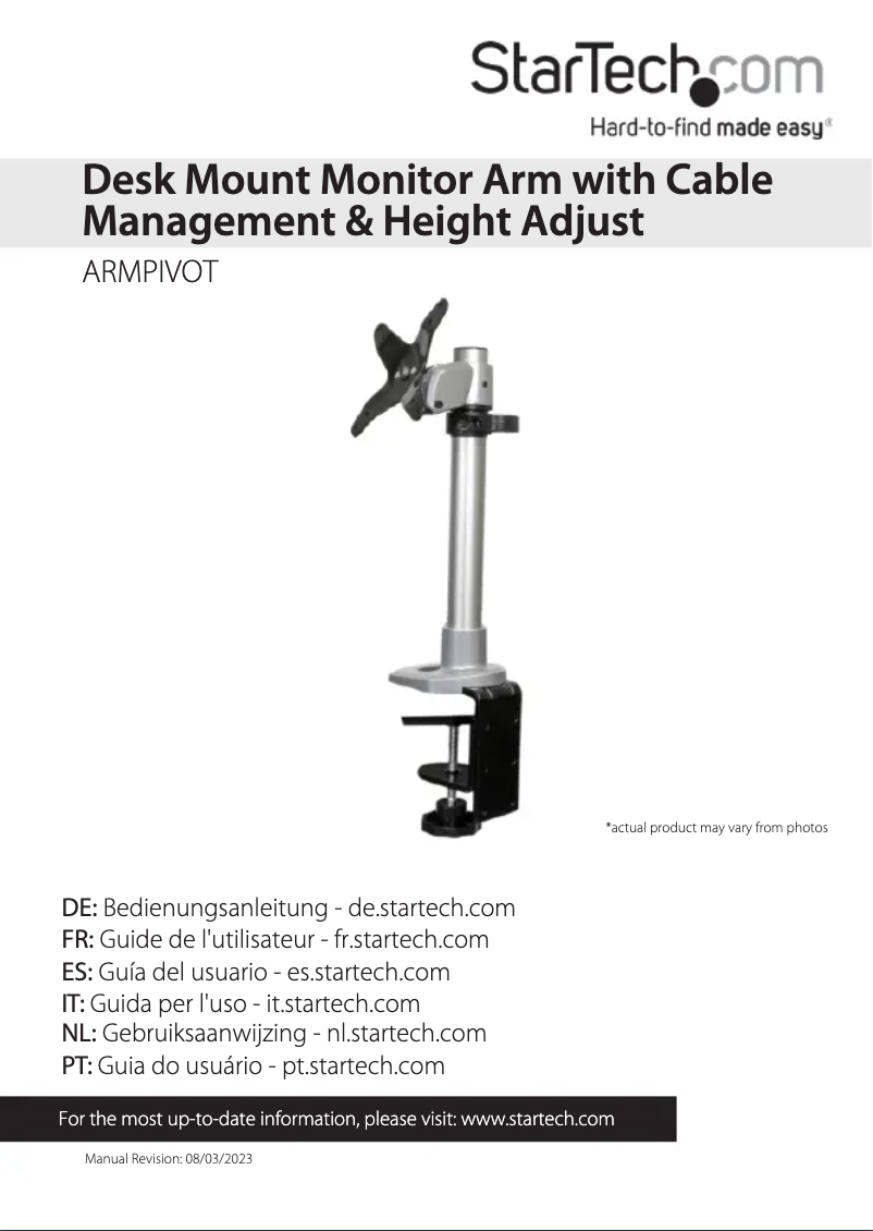 Página 1 del manual Manual de usuario StarTech.com ARMPIVOT