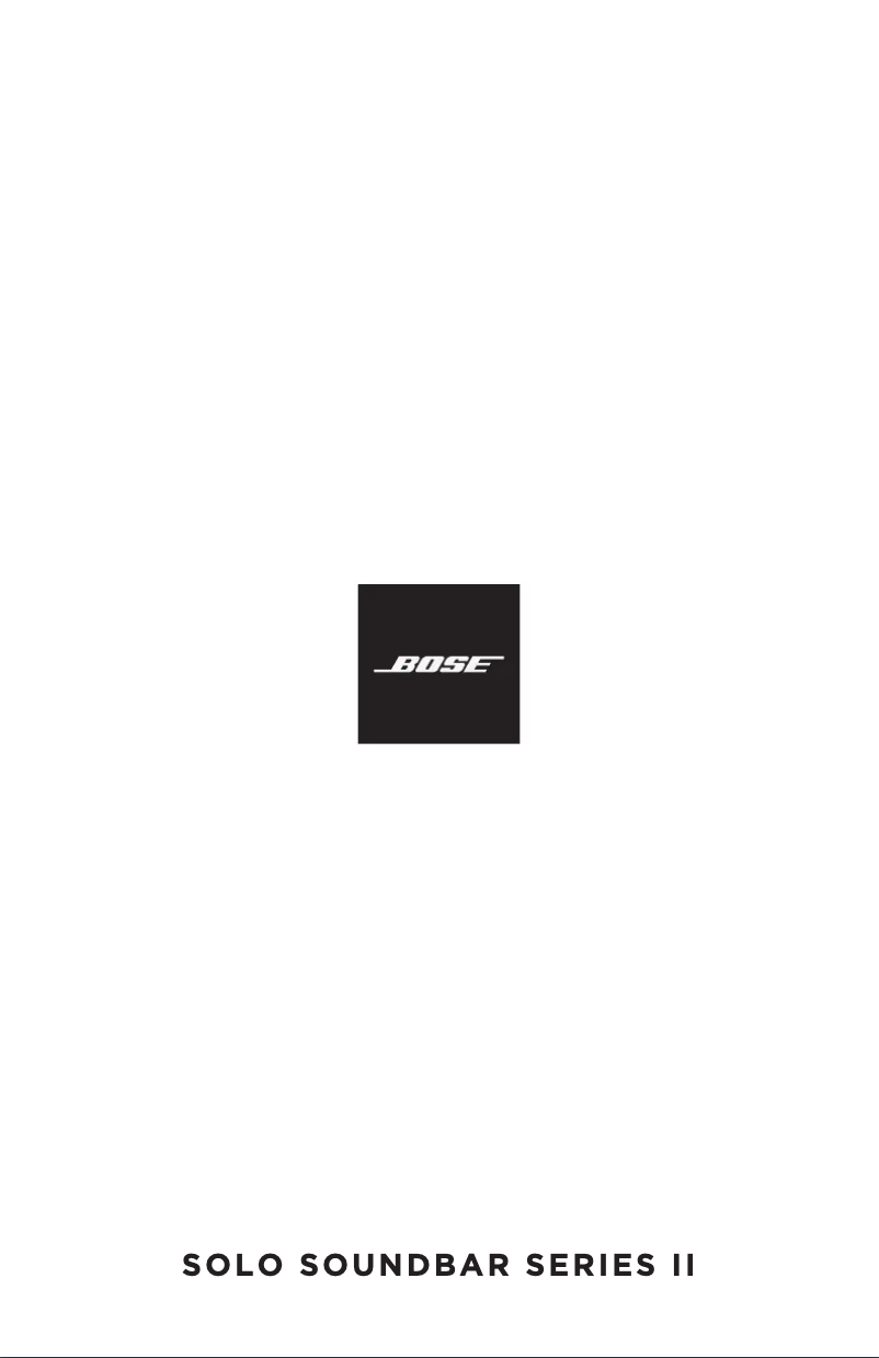 Página nº 1 - Manual de usuario Bose Solo Soundbar Series II