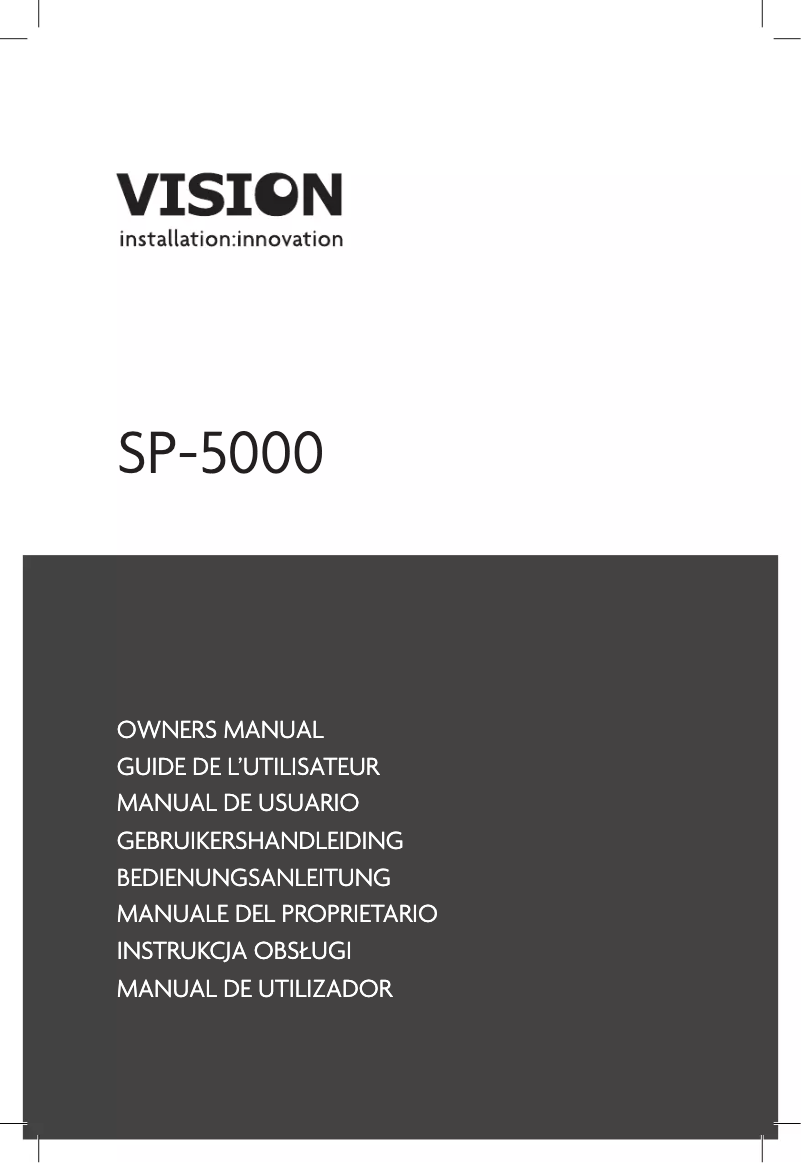 Imagen de la primera página del manual del dispositivo SP-5000