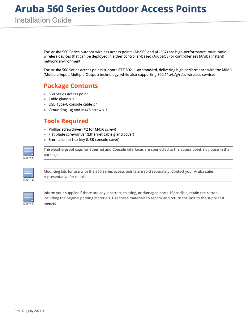 Página 1 del manual Manual de usuario HP Aruba AP-565
