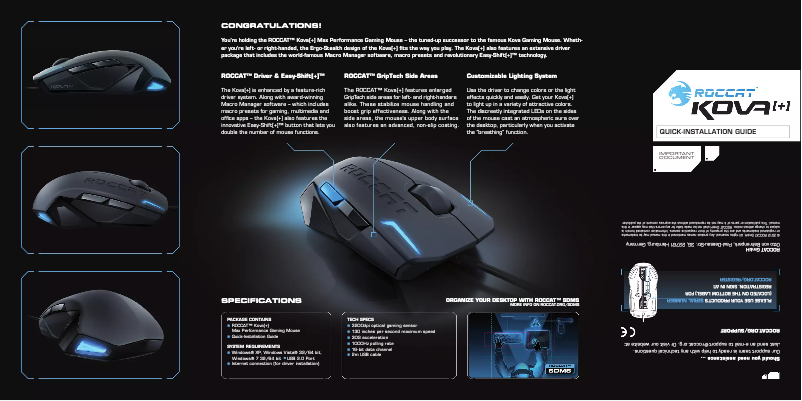 Página nº 1 - Manual de usuario Roccat Kova plus