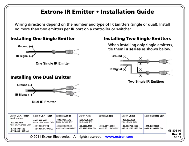 Imagen de la primera página del manual del dispositivo IR Emitter