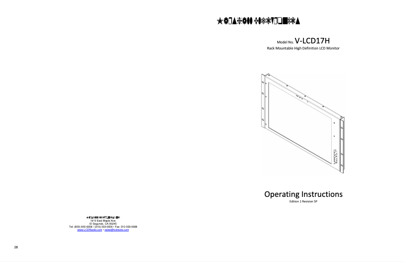 Imagen de la primera página del manual del dispositivo V-LCD17H