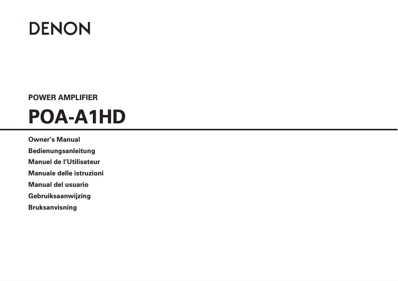 Página 1 del manual Manual de usuario Denon POA-A1HD
