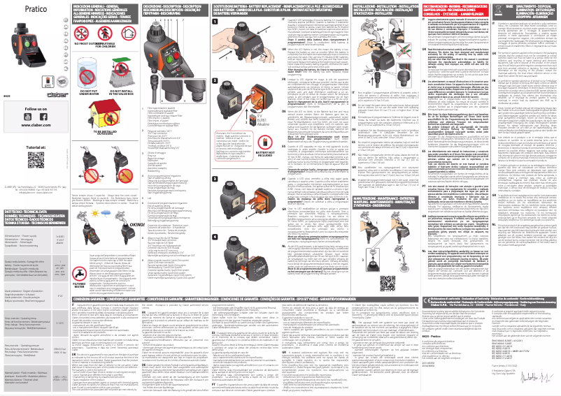 Página nº 1 - Manual de usuario Claber Aquauno Pratico 8425