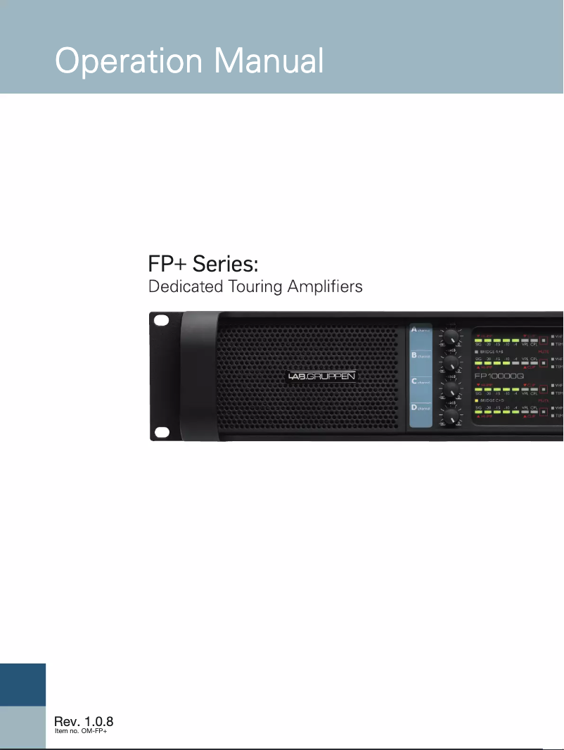 Imagen de la primera página del manual del dispositivo FP 14000