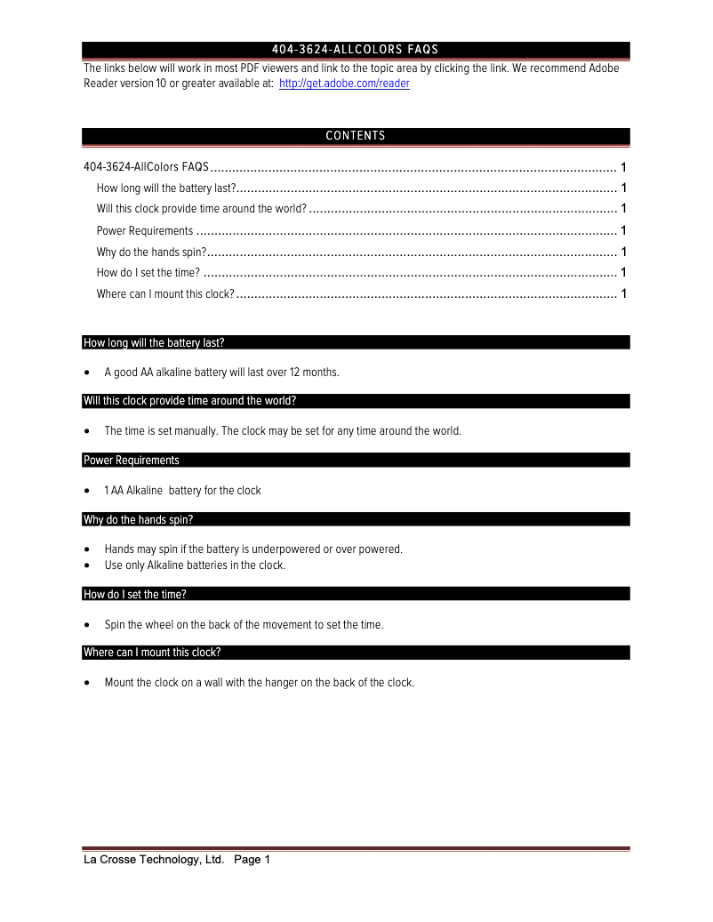 Imagen de la primera página del manual del dispositivo 404-3624