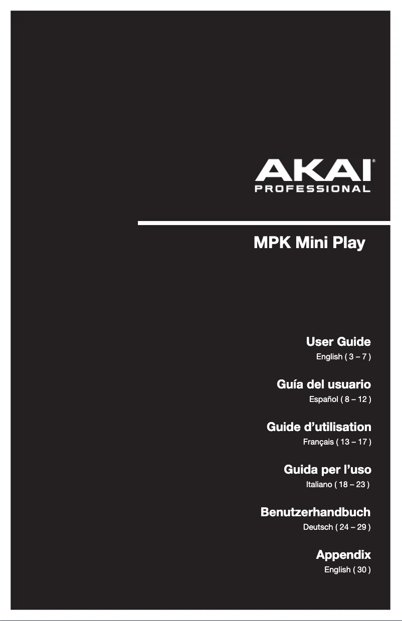 Imagen de la primera página del manual del dispositivo MPK Mini Play Mk3