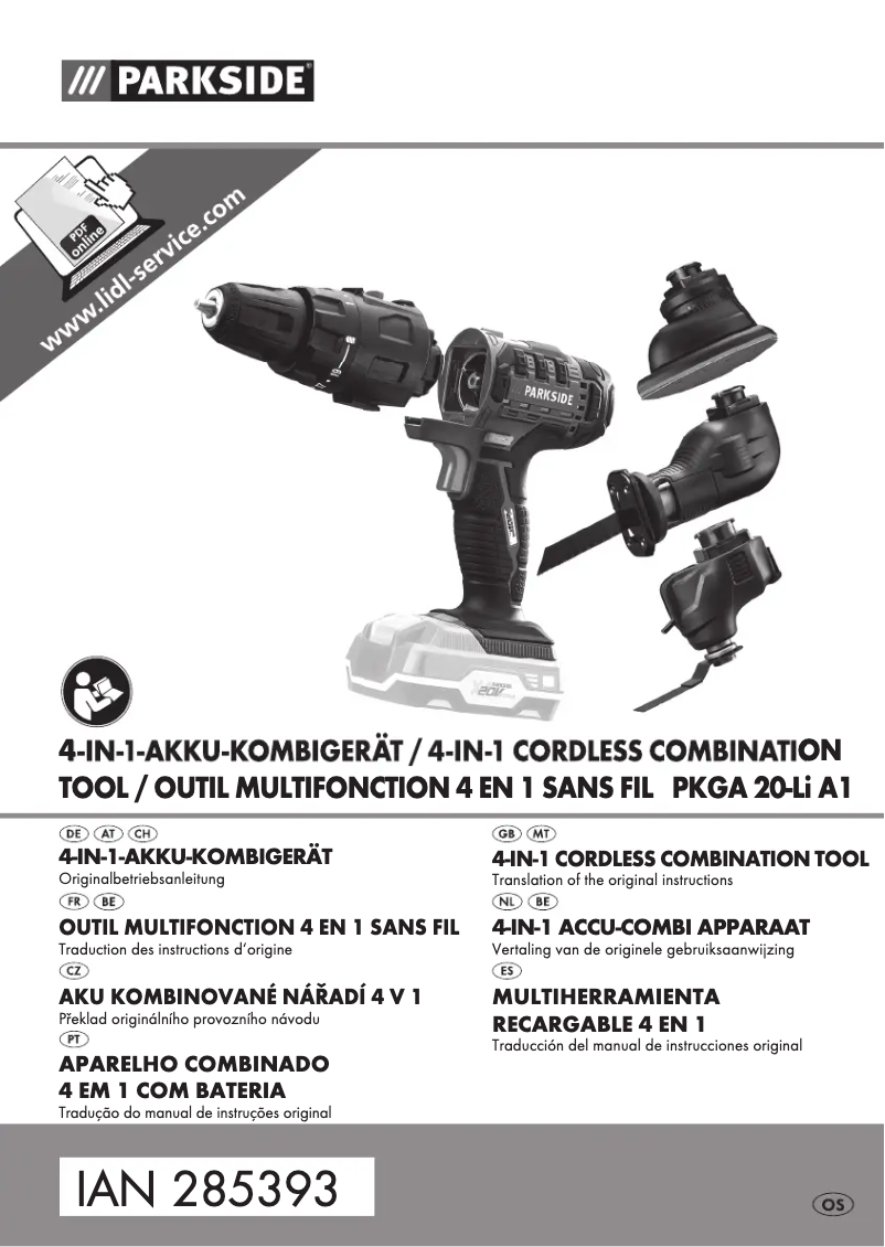 Imagen de la primera página del manual del dispositivo PKGA 20-Li A1