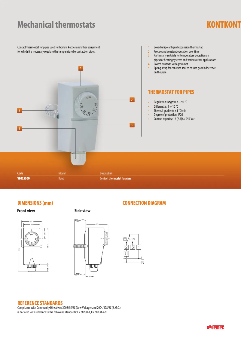 Página 1 del manual Ficha técnica Vemer Kont