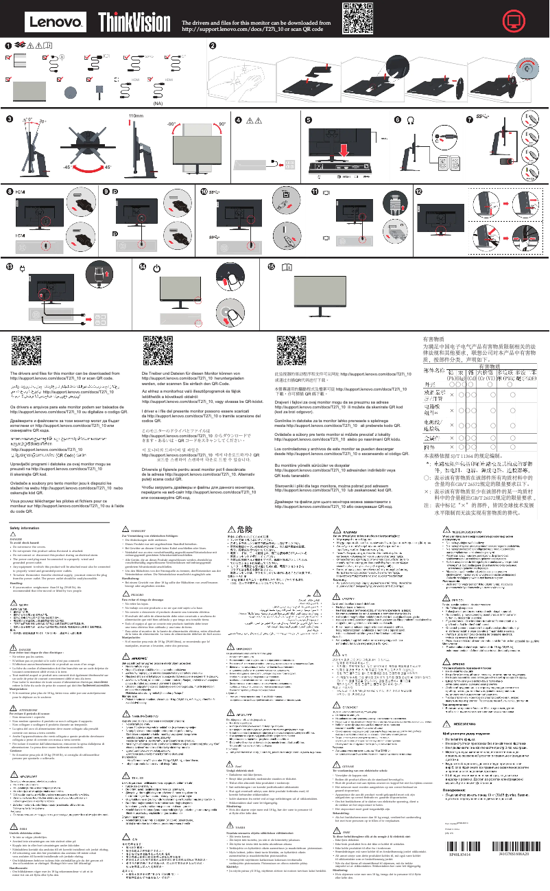 Imagen de la primera página del manual del dispositivo ThinkVision T27i