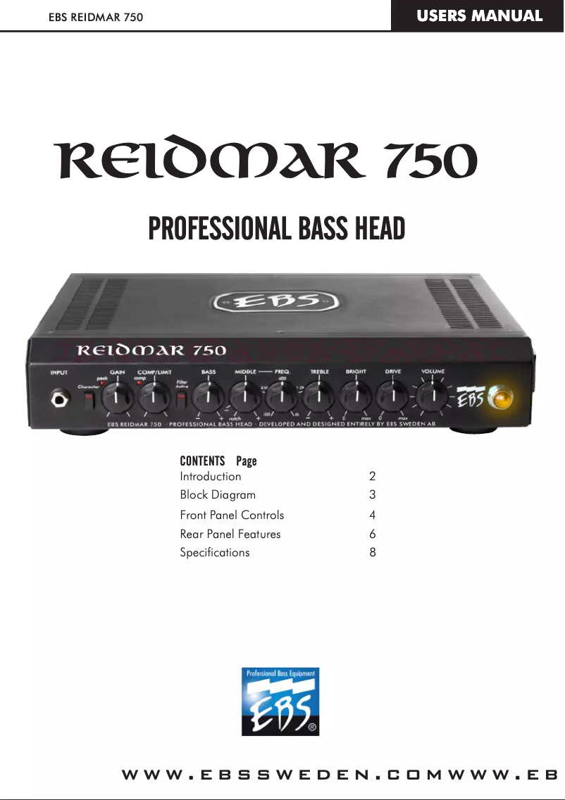 Imagen de la primera página del manual del dispositivo Reidmar 750