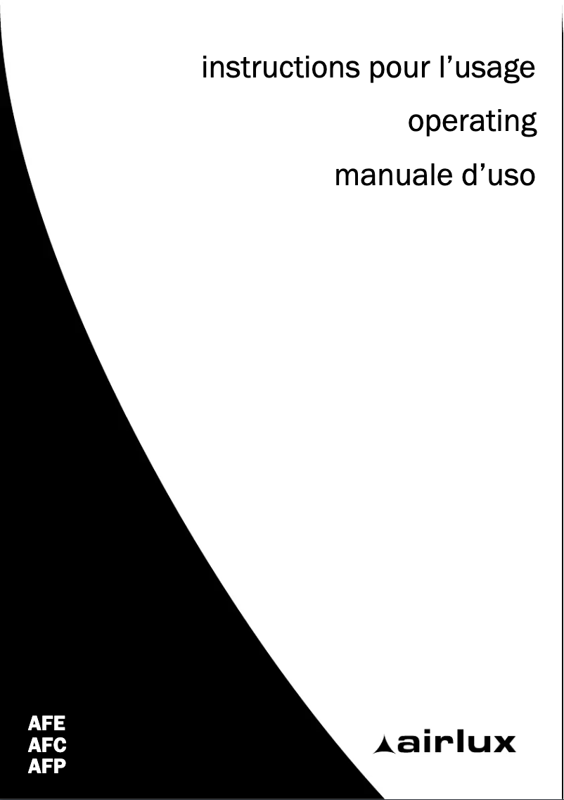 Página 1 del manual Manual de usuario Airlux AFP110IX