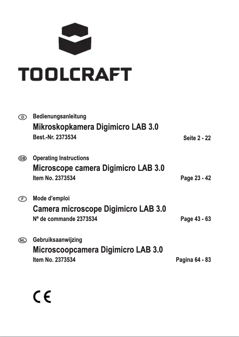 Página 1 del manual Manual de usuario Toolcraft Digimicro LAB 3.0