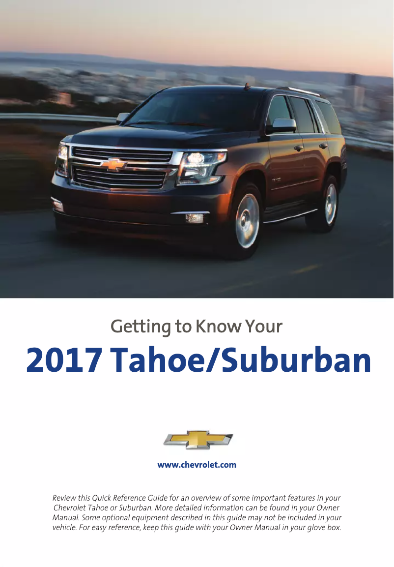 Página 1 del manual Guía de inicio rápido Chevrolet Tahoe (2017)