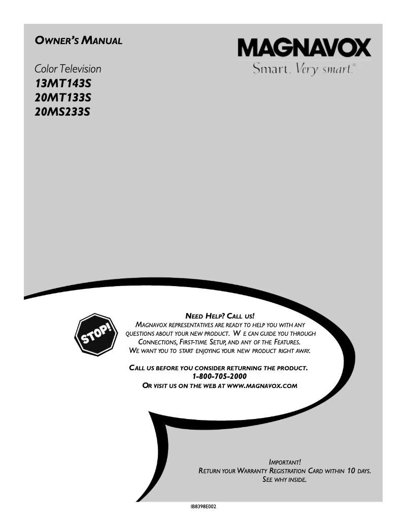 Imagen de la primera página del manual del dispositivo 13MT143S