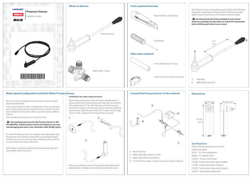Página 1 del manual Manual de usuario Simrad Pressure Sensor