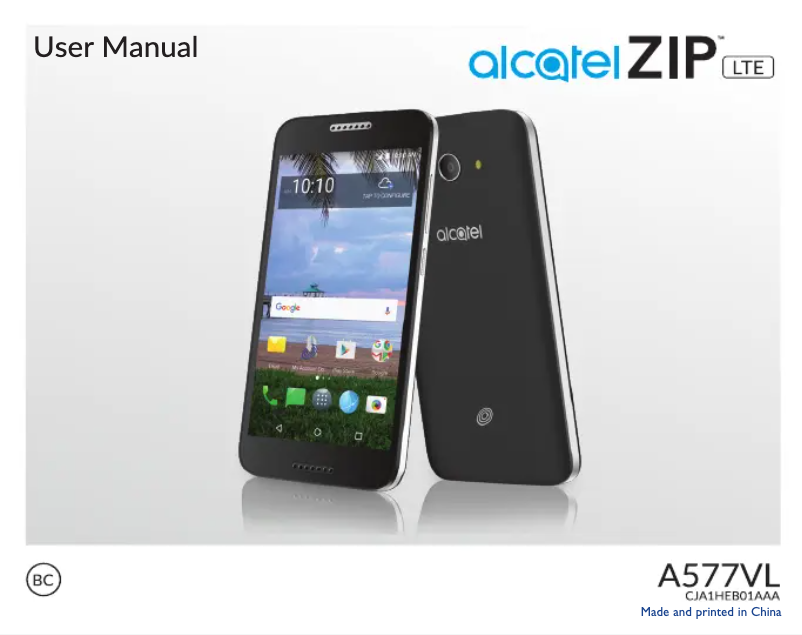 Página 1 del manual Manual de usuario Alcatel ZIP