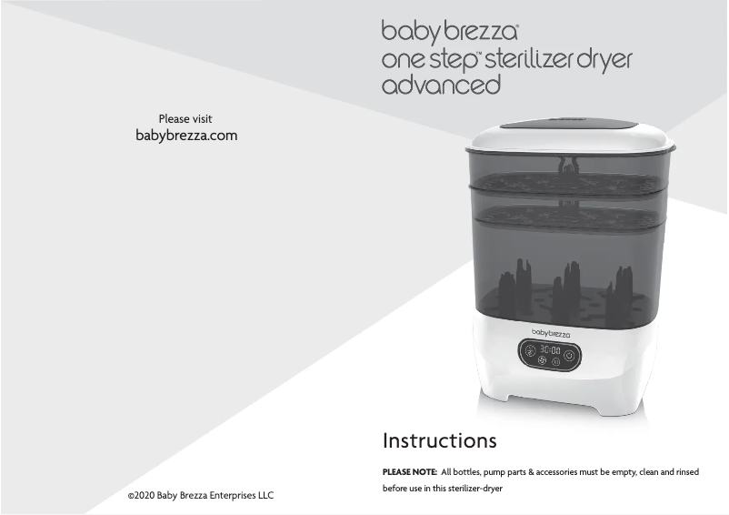 Página 1 del manual Manual de usuario Baby Brezza One Step Sterilizer Dryer Advanced