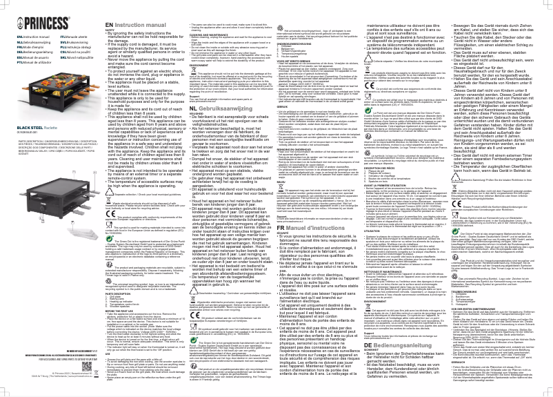 Imagen de la primera página del manual del dispositivo Black Steel Raclette 162655