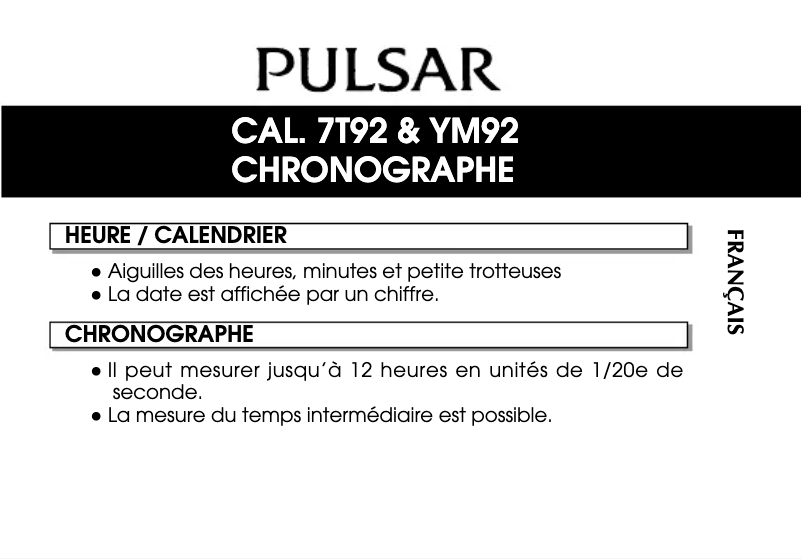 Página 1 del manual Manual de usuario Pulsar 7T92