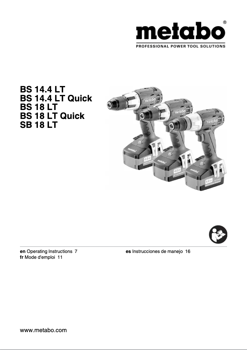 Página 1 del manual Manual de usuario Metabo SB 18 LT