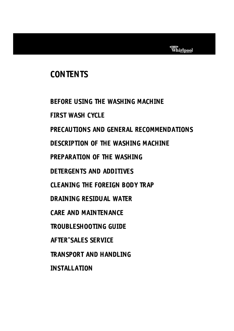 Página 1 del manual Manual de usuario Whirlpool AWA 5067