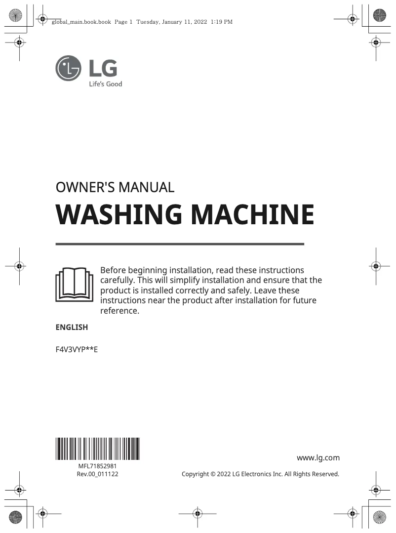Imagen de la primera página del manual del dispositivo F4V3VYP6WE