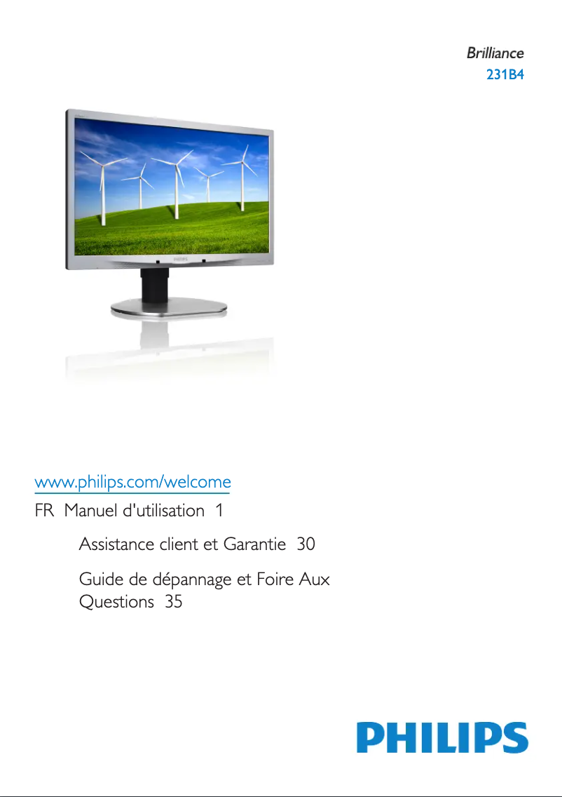 Imagen de la primera página del manual del dispositivo B Line 231B4QPYCB