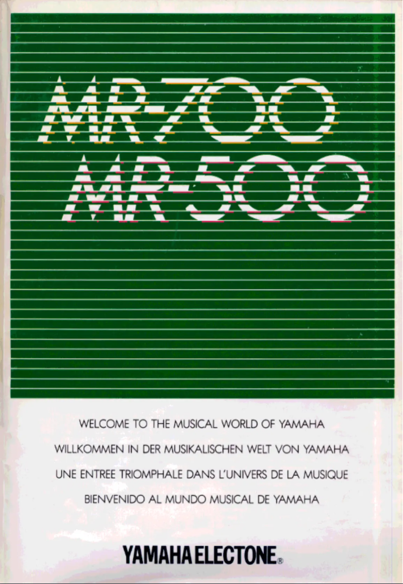 Página 1 del manual Manual de usuario Yamaha Electone MR-700