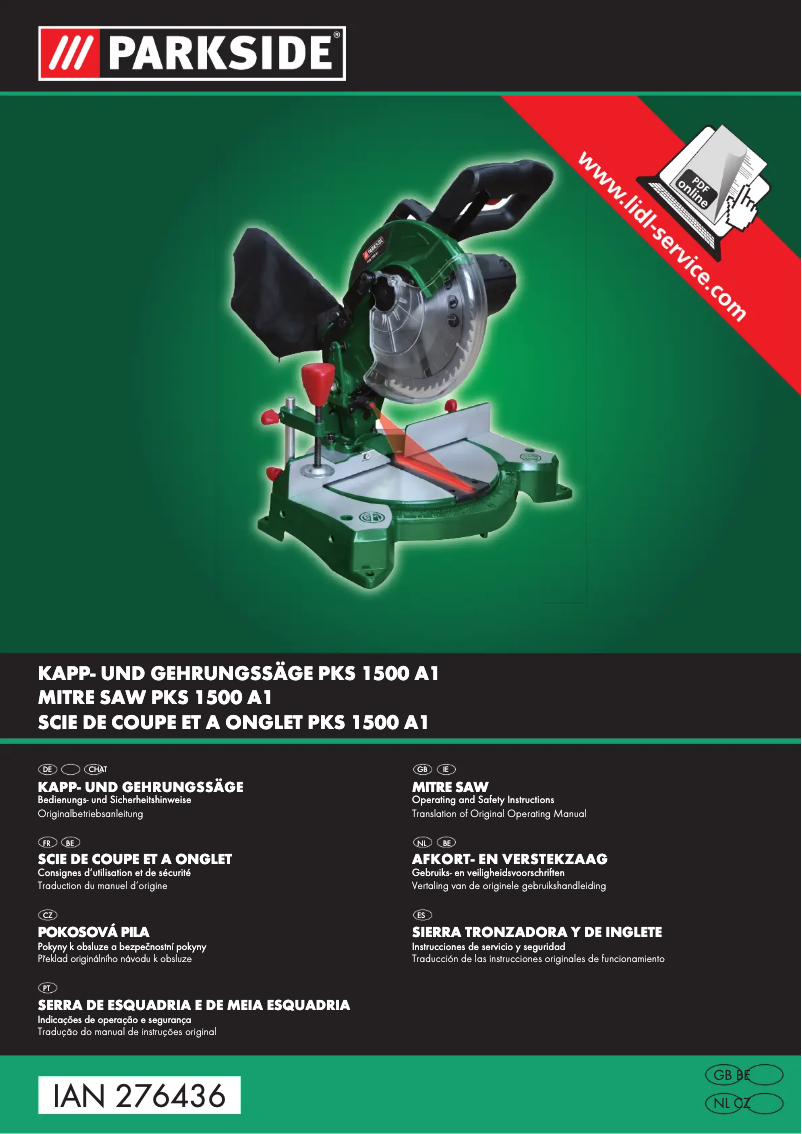 Imagen de la primera página del manual del dispositivo PKS 1500 A1