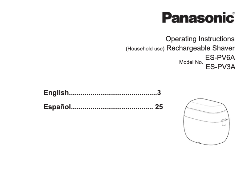 Página 1 del manual Manual de usuario Panasonic ES-PV6A-W