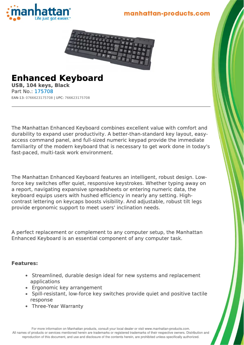 Imagen de la primera página del manual del dispositivo Enhanced Keyboard 175708
